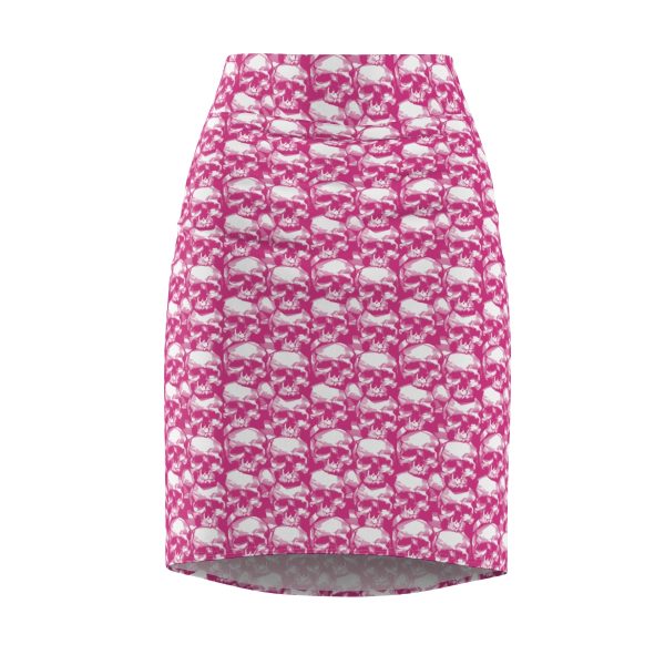 Pencil Skirt with pink skulls pattern - Image 4
