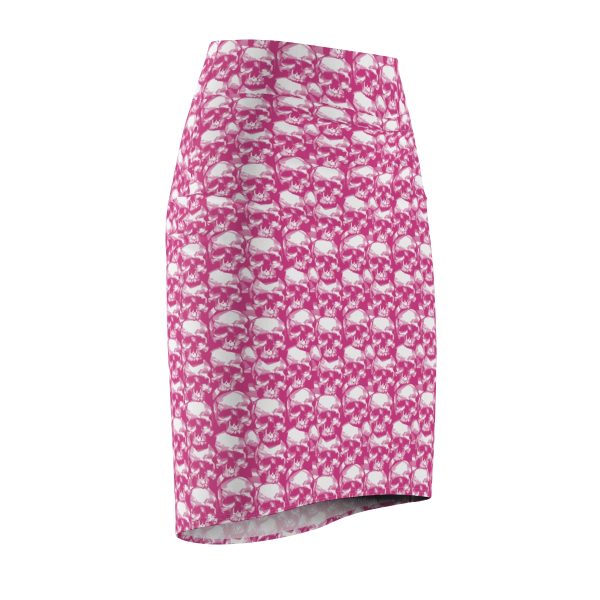 Pencil Skirt with pink skulls pattern - Image 6
