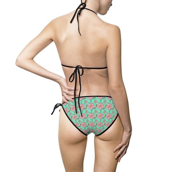 Art Nouveau Inspired Romantic Pink Lilies Triangle Bikini for your dream summer - Image 3