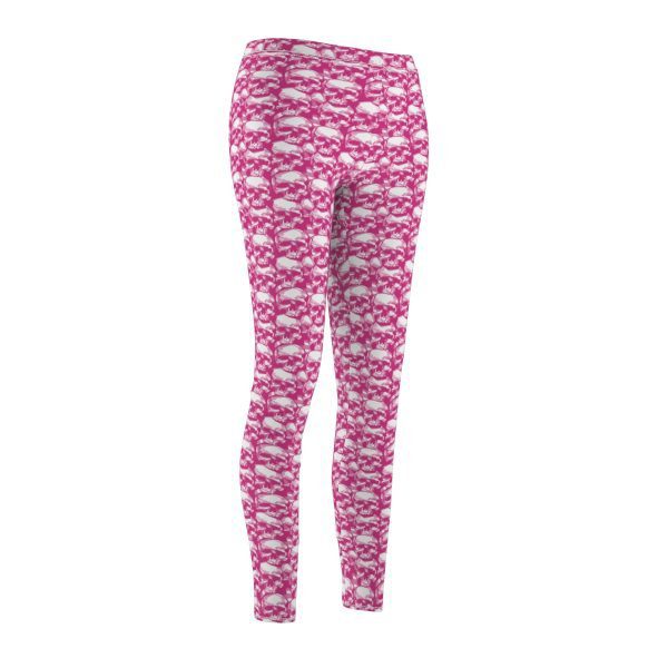 Punkrock women's Casual Leggings with pink skulls pattern - Image 4