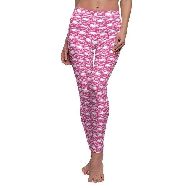 Punkrock women's Casual Leggings with pink skulls pattern - Image 6