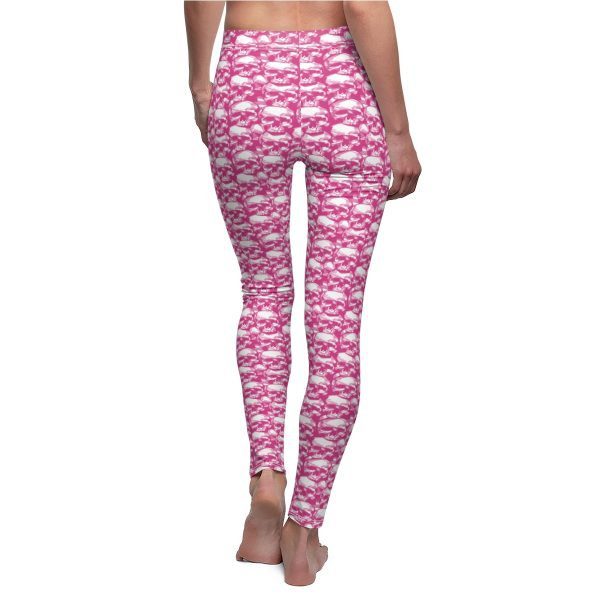 Punkrock women's Casual Leggings with pink skulls pattern - Image 7