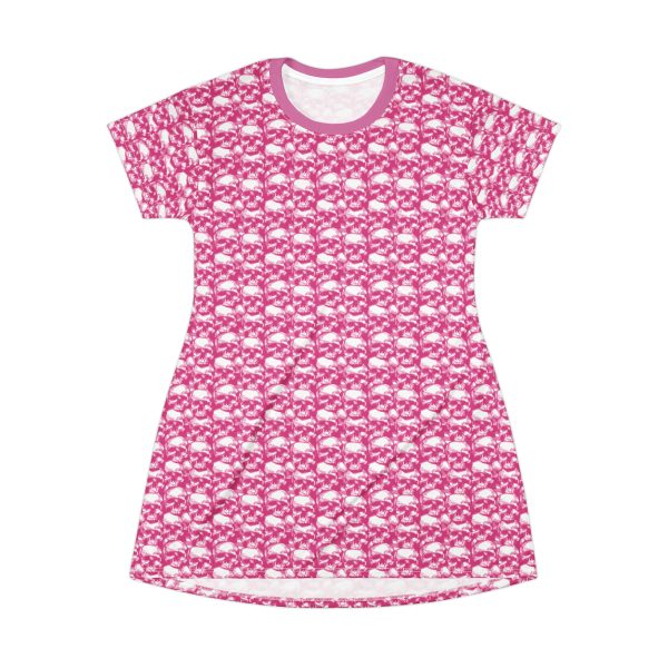 Alternative T-Shirt Dress with pink skulls pattern - Image 3