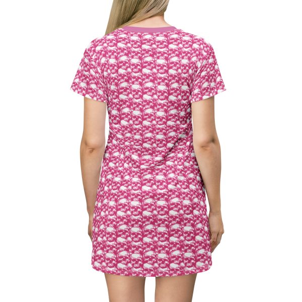 Alternative T-Shirt Dress with pink skulls pattern - Image 2