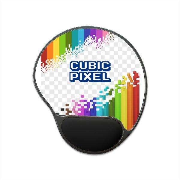 Stylish pixel and voxel art themed Mouse Pad With Wrist Rest - Image 2
