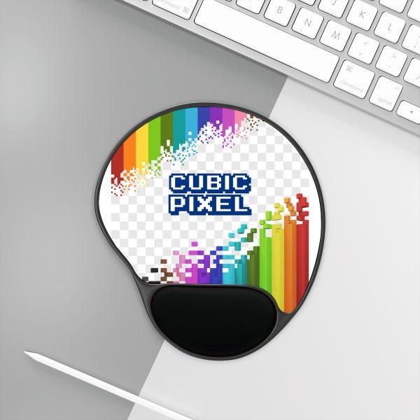Stylish pixel and voxel art themed Mouse Pad With Wrist Rest - Image 3