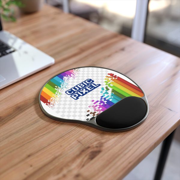 Stylish pixel and voxel art themed Mouse Pad With Wrist Rest