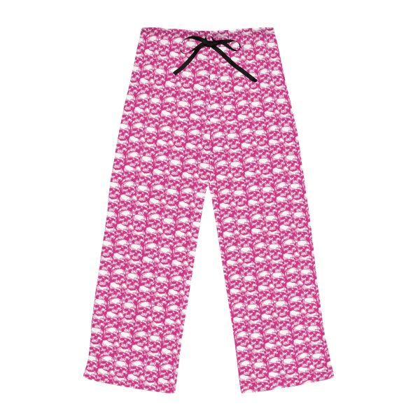 Women's Pajama Pants with romantic pink skulls - Image 3