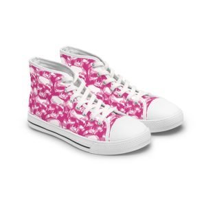High Top Sneakers with pink skulls