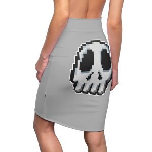 Playfully Skully Pixelated Slim Fit Skirt