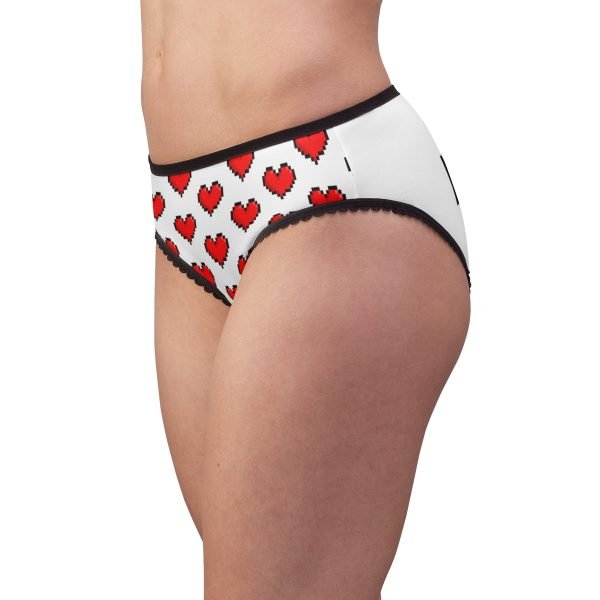 Pixel Red Hearts Panties with Black Lace Border - Image 5