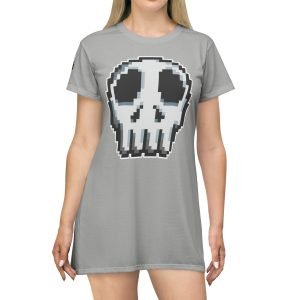 Pixel Art Funny Skull Mini Dress