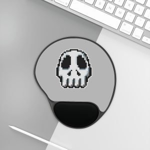 Ergonomic Mouse Pad with a Funny Big Pixel Art Skull
