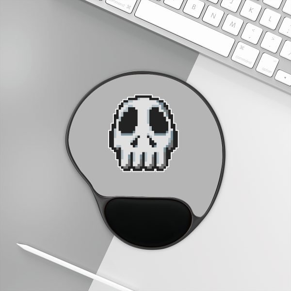 Ergonomic Mouse Pad with a Funny Big Pixel Art Skull