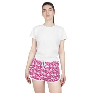 Comfortable Pink Skulls Pattern Shorts