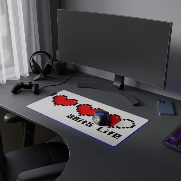 RGB-Lit Mouse Mat with Pixel Art Video Game Life Bar - Image 8