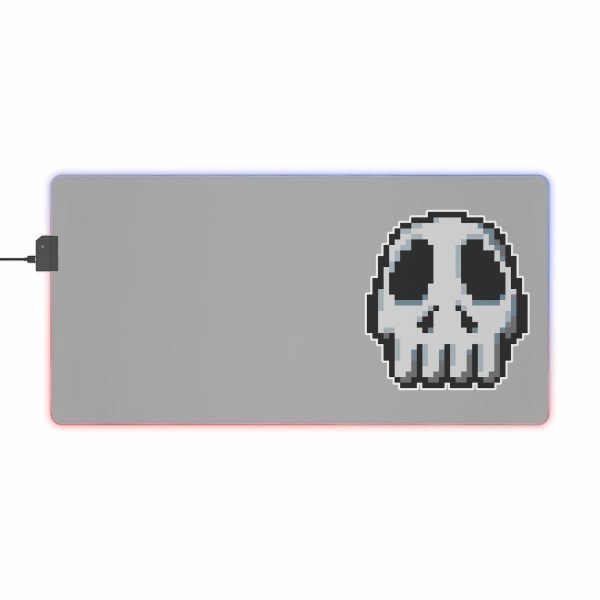 RGB-Lit Mouse Mat with Funny Big Pixel Art Skull - Image 8