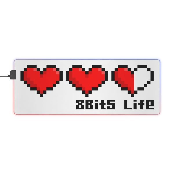 RGB-Lit Mouse Mat with Pixel Art Video Game Life Bar - Image 2