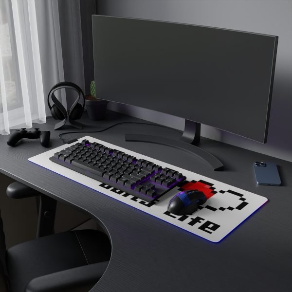 RGB-Lit Mouse Mat with Pixel Art Video Game Life Bar - Image 7