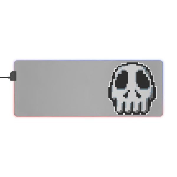 RGB-Lit Mouse Mat with Funny Big Pixel Art Skull - Image 15