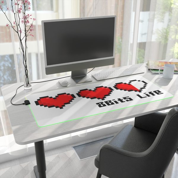 RGB-Lit Mouse Mat with Pixel Art Video Game Life Bar - Image 10