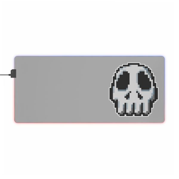RGB-Lit Mouse Mat with Funny Big Pixel Art Skull - Image 22