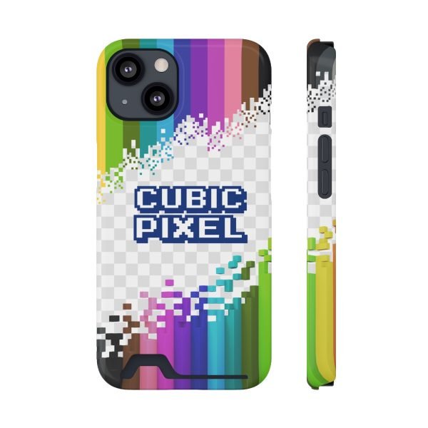 Pixel and voxel art iPhone Case With Card Holder - Image 2