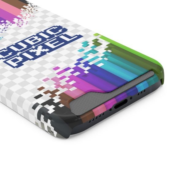 Pixel and voxel art iPhone Case With Card Holder - Image 3