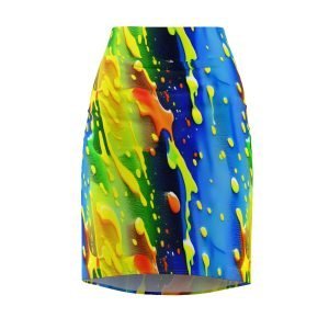 Splash Paint Stretch Skirt - Where Artistry Meets Elegance