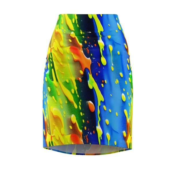 Splash Paint Stretch Skirt - Where Artistry Meets Elegance