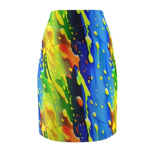 Splash Paint Stretch Skirt - Where Artistry Meets Elegance - Image 2