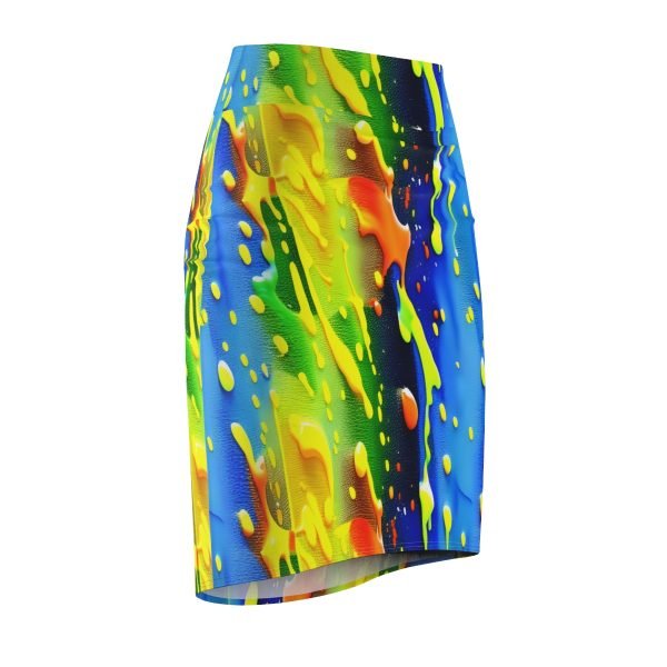 Splash Paint Stretch Skirt - Where Artistry Meets Elegance - Image 3