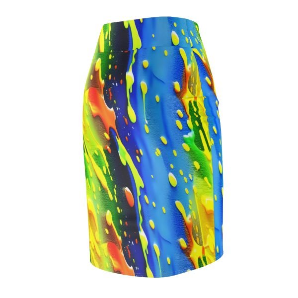 Splash Paint Stretch Skirt - Where Artistry Meets Elegance - Image 4