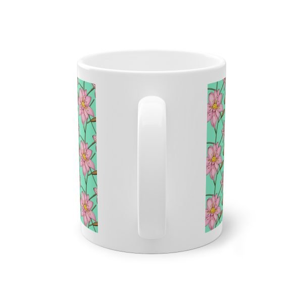 Art Nouveau Pink Lilies Ceramic Mug - Image 5