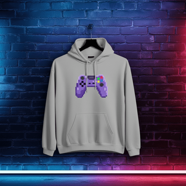 Purple Joypad Pixel Art Hoodie - Image 3
