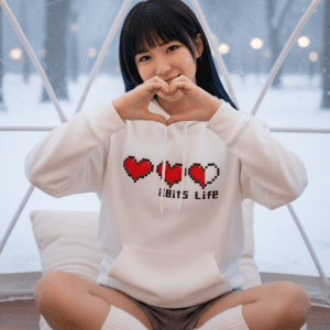Hearts Pixel Art Life Bar Hoodie