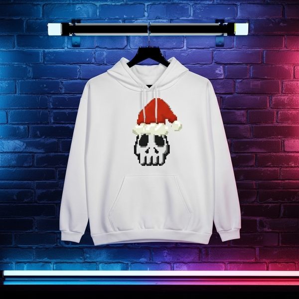 Pixel Art Santa Skull Hoodie - Image 4
