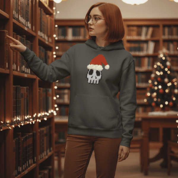 Pixel Art Santa Skull Hoodie
